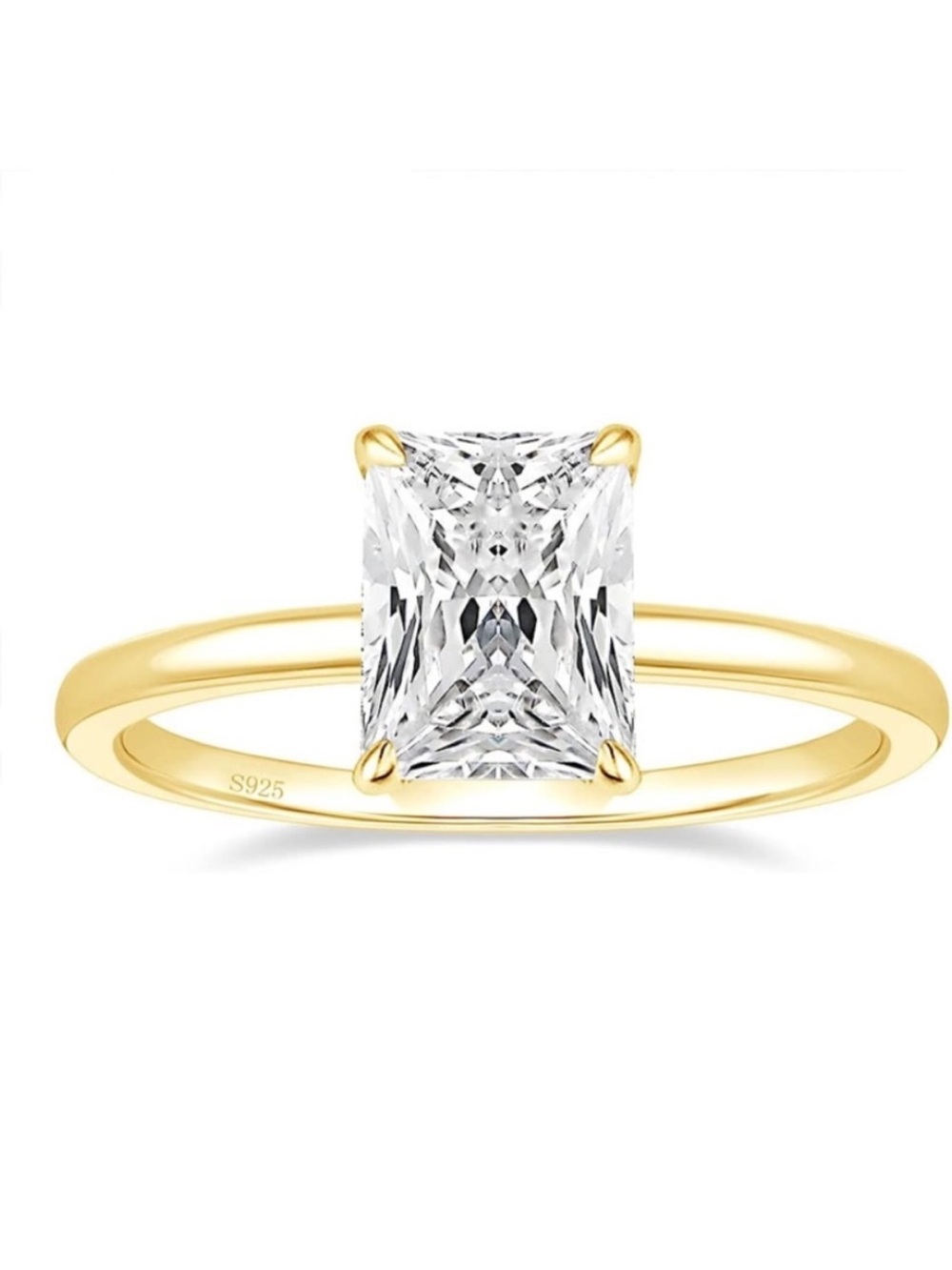3 Carat Radiant Cut Hidden
Halo Diamond Ring Yellow Gold